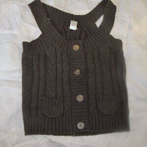 Brown Cable Knit Sweater Vest